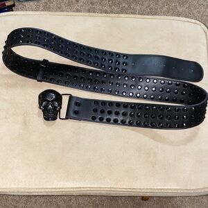 NWOT Killstar Bad Bones Studded Skull Buckle Goth Punk Waist Hip Belt